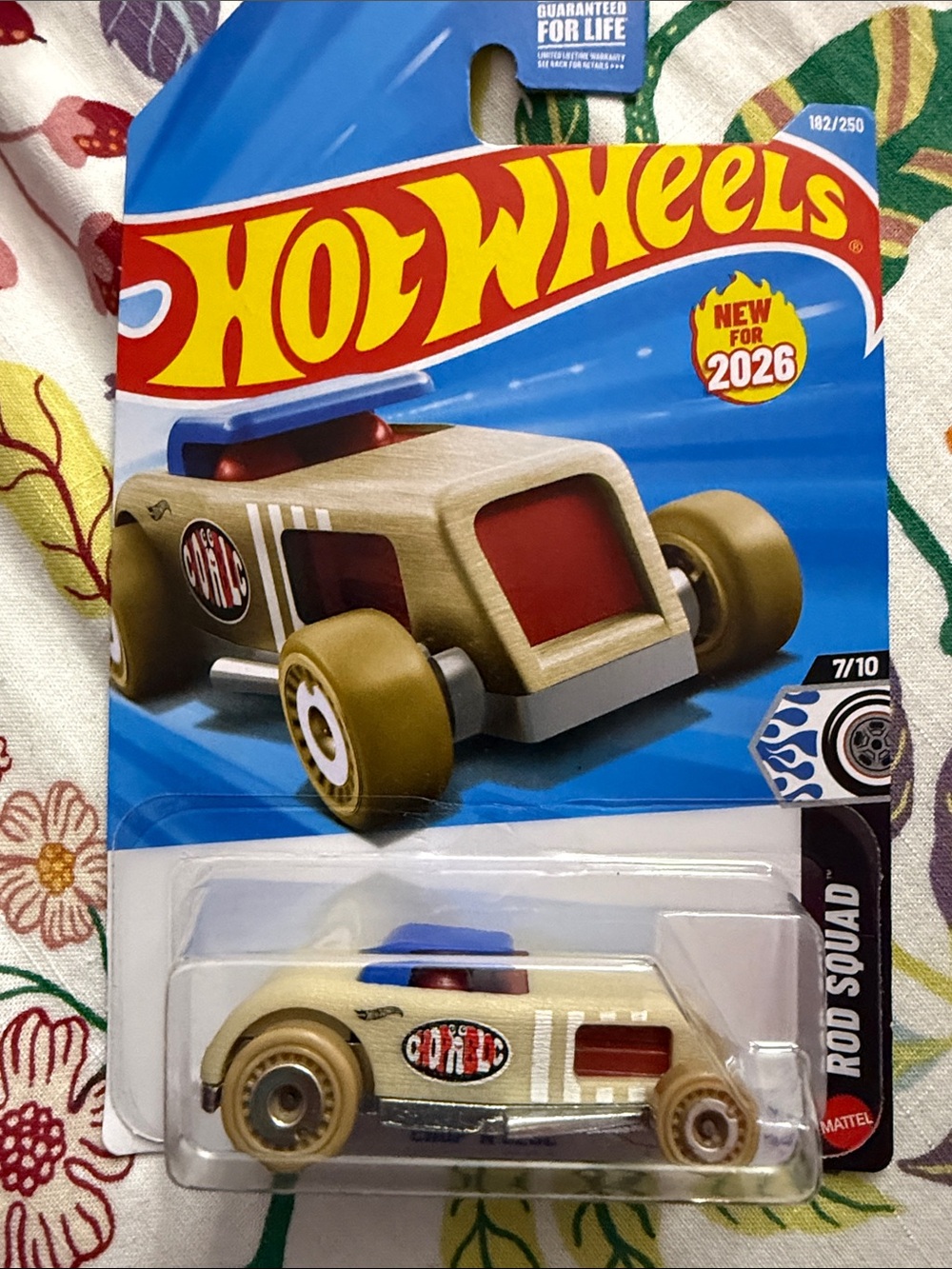 Hot Wheels Rod Squad Die-Cast Car in Cream and Gold